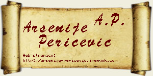 Arsenije Peričević vizit kartica